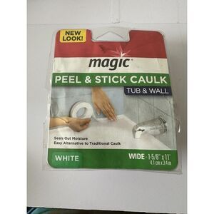 Magic Peel & Stick Caulk Tub & Wall‎ White Wide 1 5/8 X 11 Bathtub Shower Wate4
